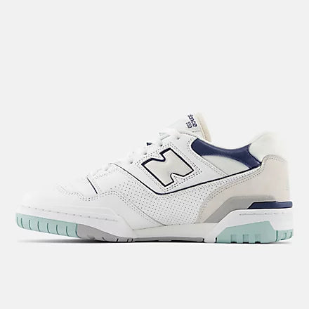 New Balance 550 - White with Winter Fog and NB Navy