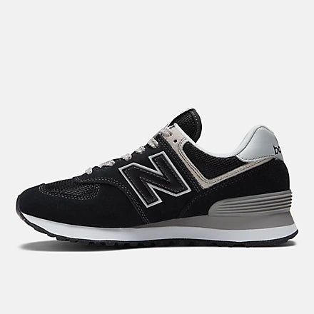 New Balance 574 - BLACK with NB WHITE