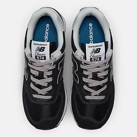 New Balance 574 - BLACK with NB WHITE