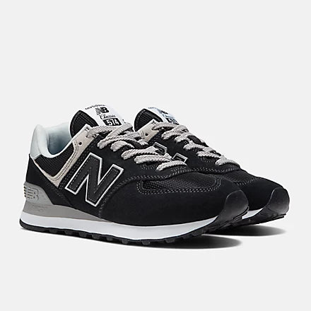 New Balance 574 - BLACK with NB WHITE